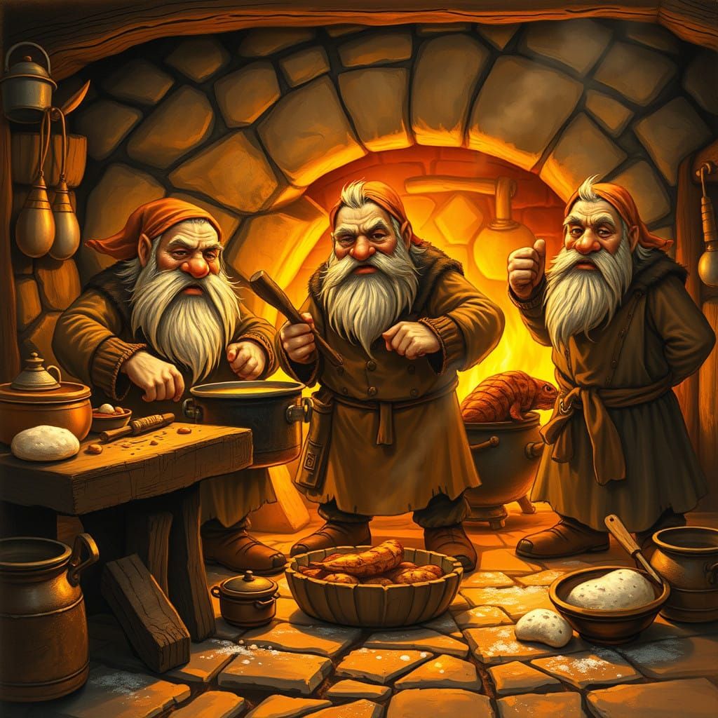 Cozy Dwarves Gather Around a Warm Hearth