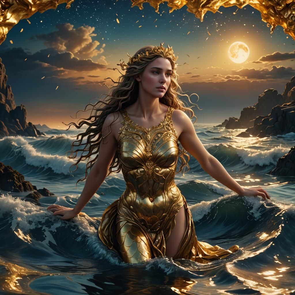 Aphrodite Rising: Olympian Goddess in Digital Art