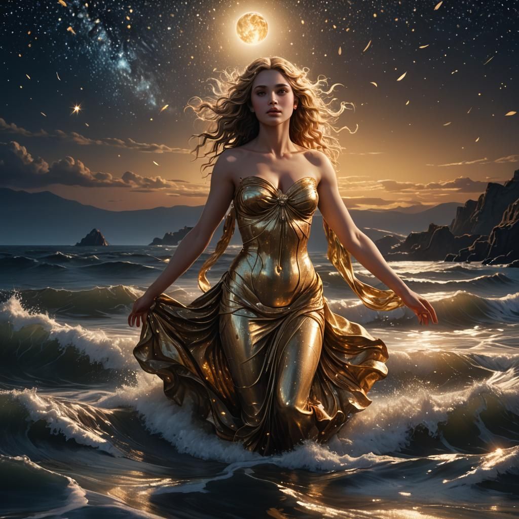 Aphrodite Rising: Hyper-Realistic Goddess of the Sea