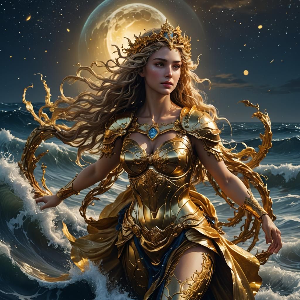 Aphrodite Rising: Vivid Digital Art in Unreal Engine 5 Style