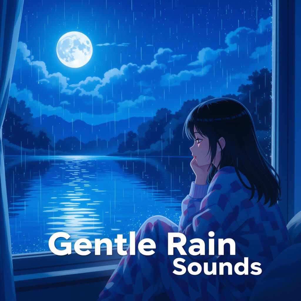 Gentle Rain Sounds: A Peaceful Night Scene