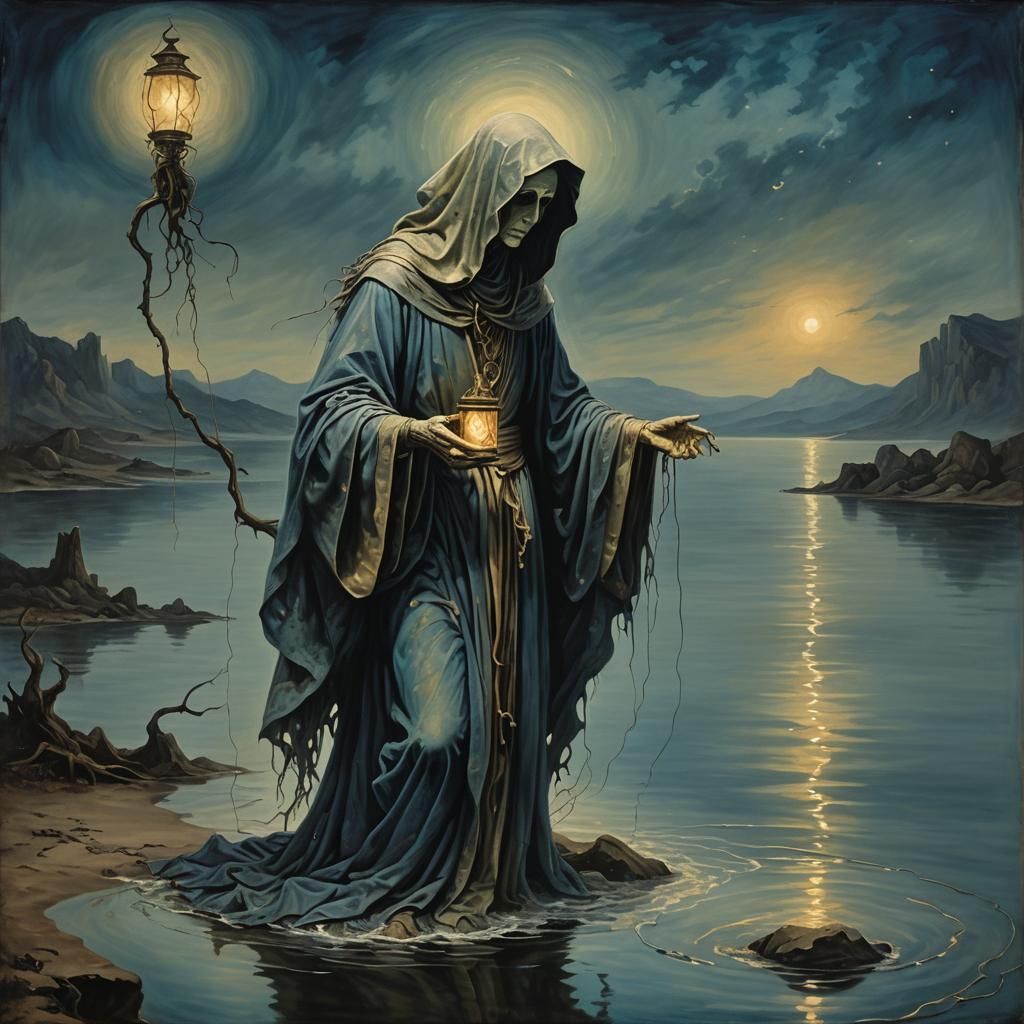 Death Gathering Souls in Eerie Underworld Twilight