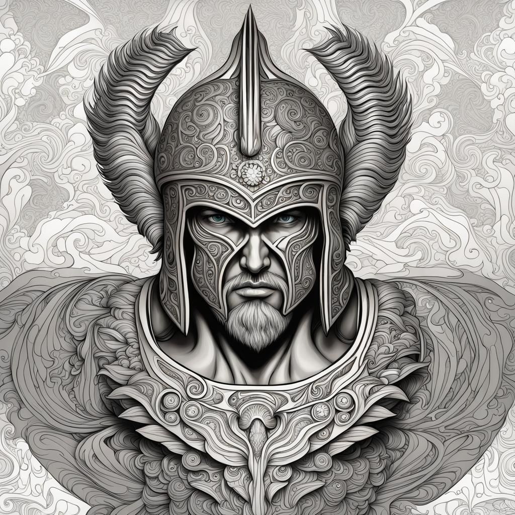 Abstract Vector Fractal of Greek God Ares