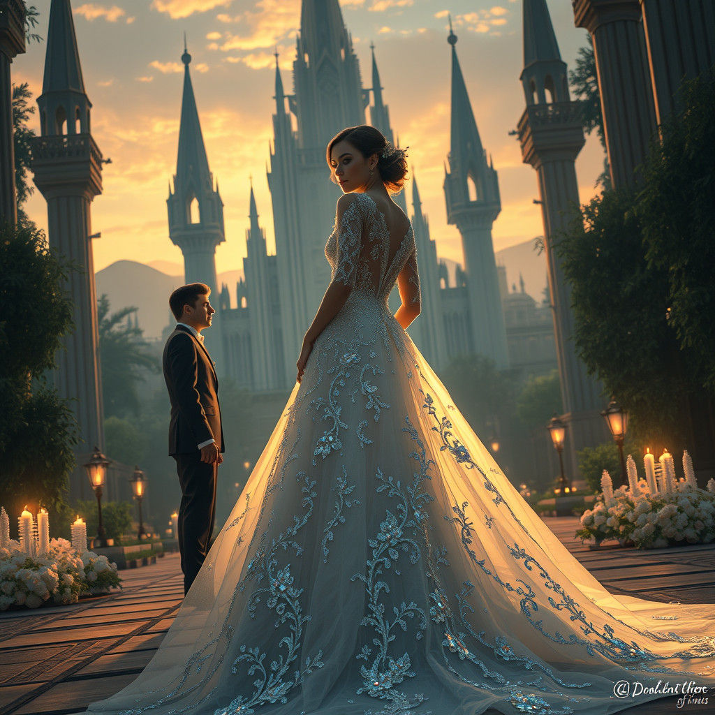 Melancholy Bride in Ethereal Wedding Scene