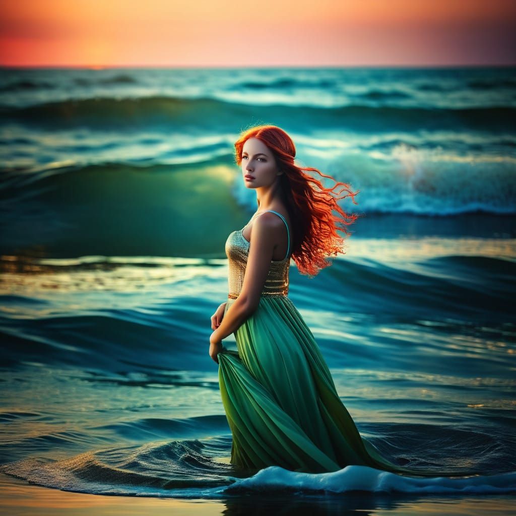 Venus Rises in Dreamlike Oil Painting