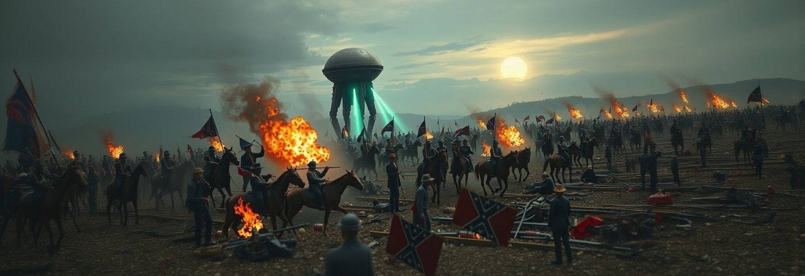 Civil War Apocalypse: Alien Invasion in Dali-esque Chaos