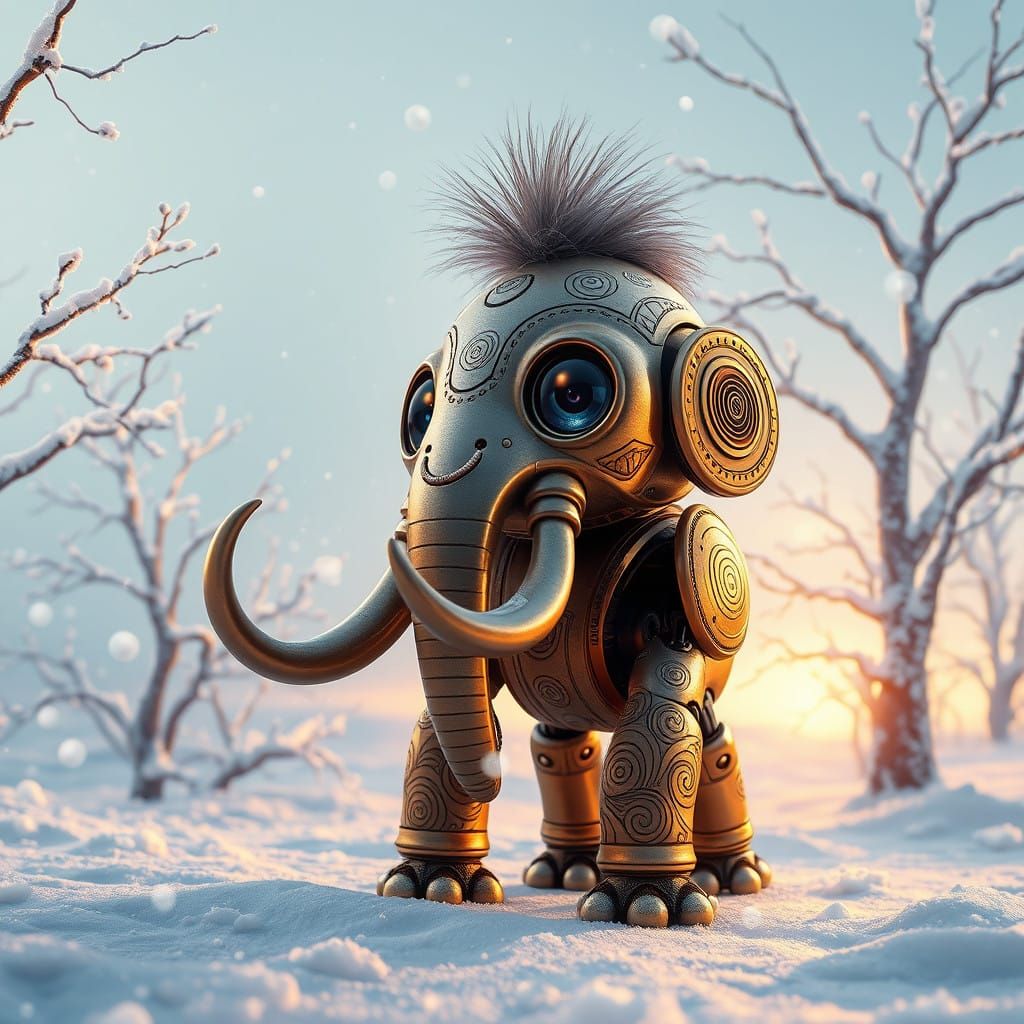 Whimsical Winter Robot Wonderland