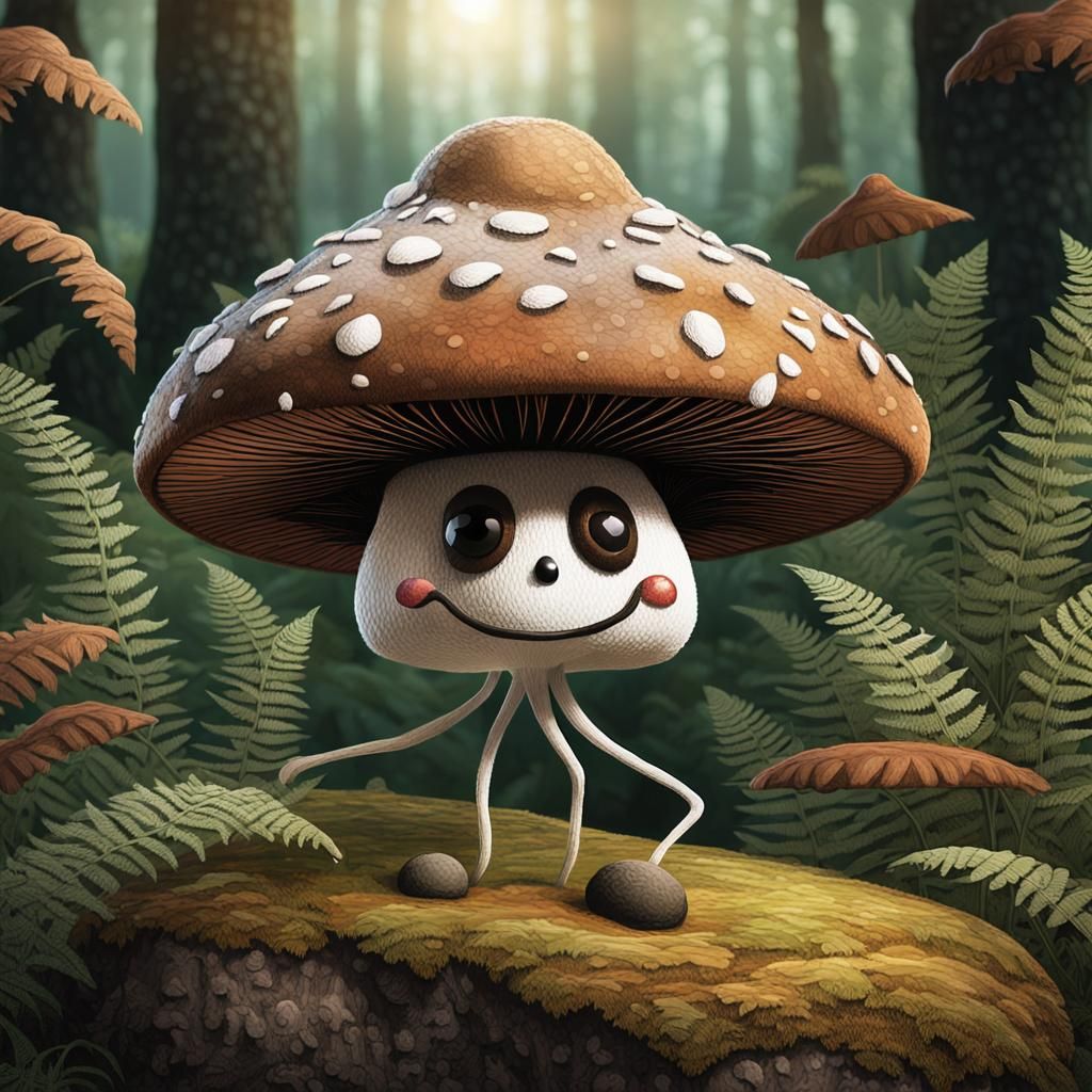Fantasy Mushroom Dances in Enchanted Forest