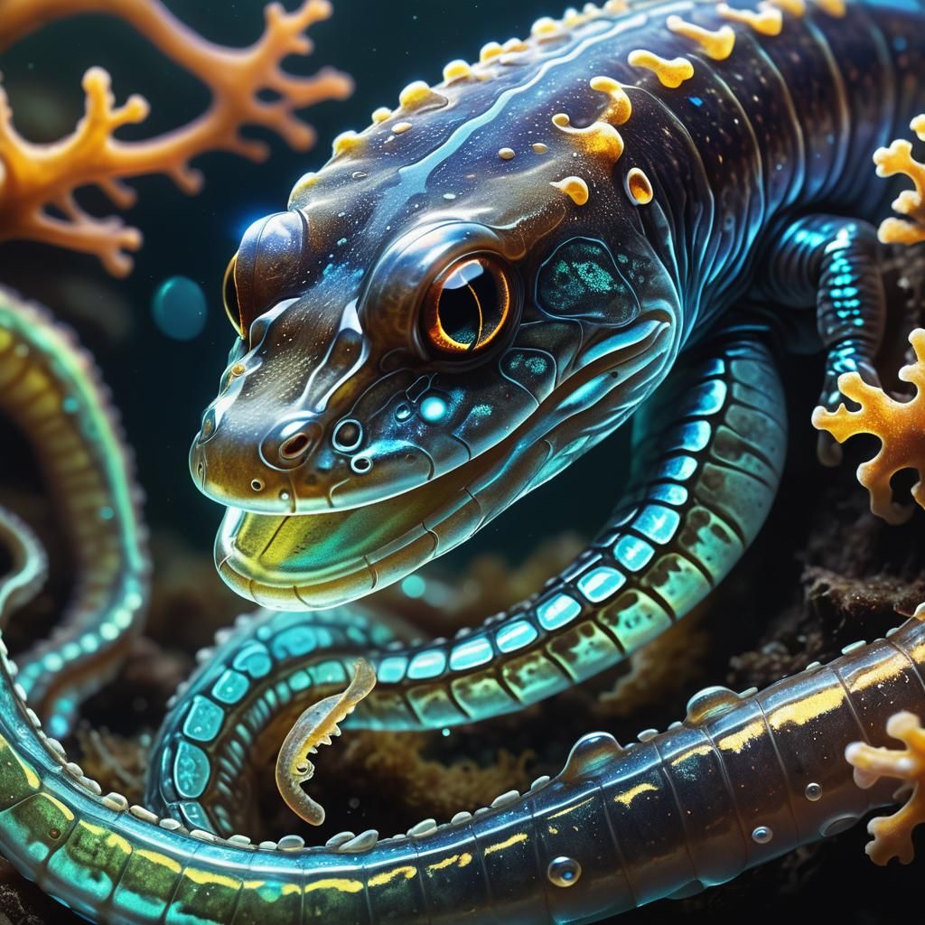 Biomechanical Alien Creature on Exoplanet as Digital Art