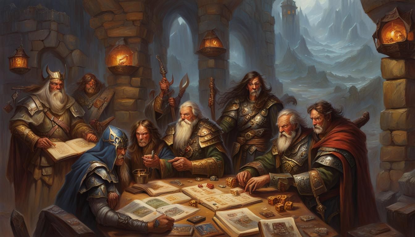 DnD Game-master Scene as Oil Painting