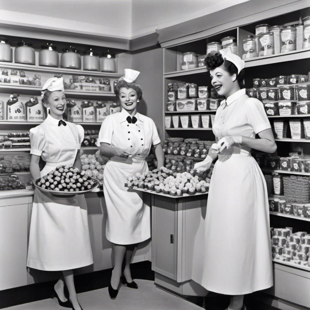 Lucille Ball and Ethel Merman at See's Candies