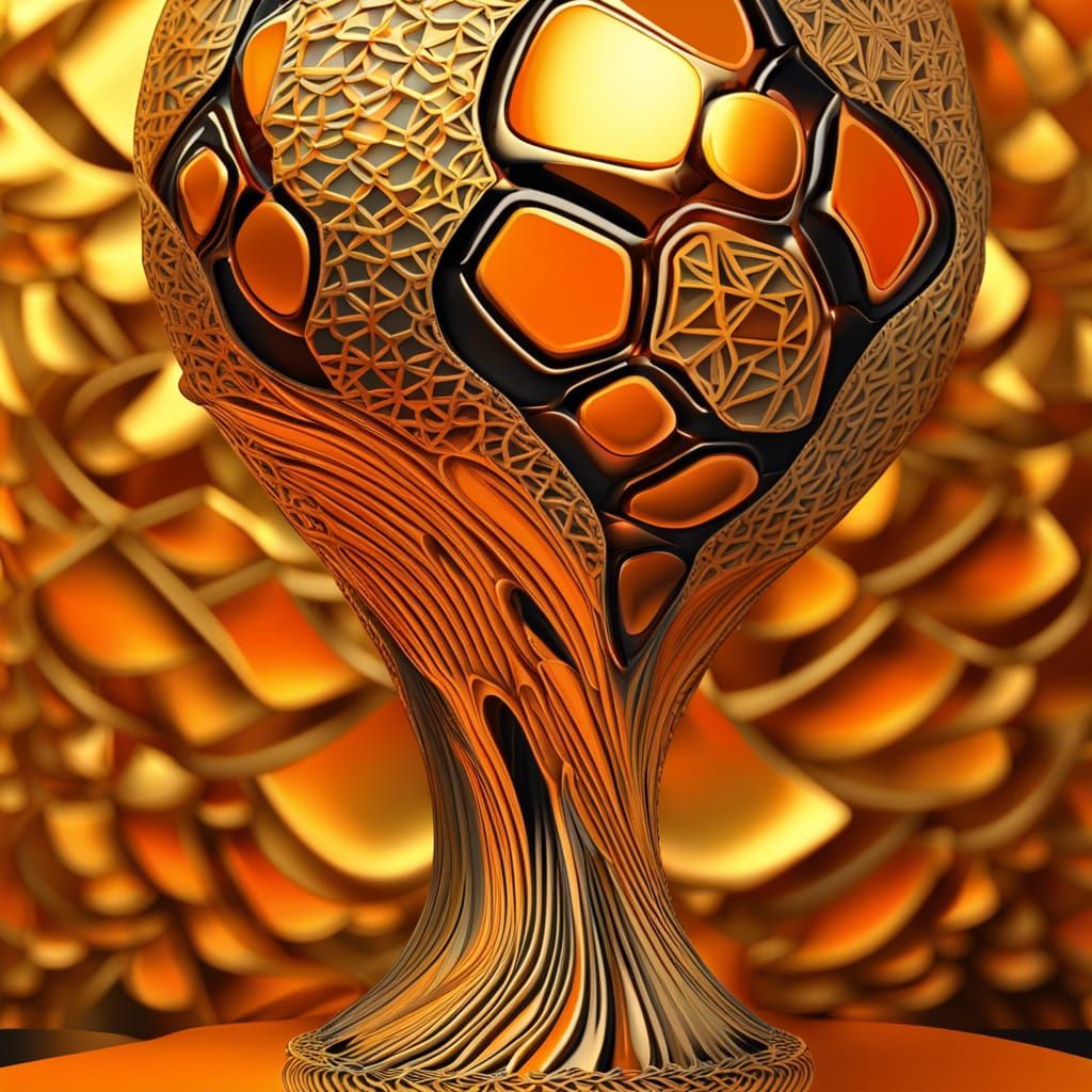 FIFA World Cup Trophy in Gold and Orange