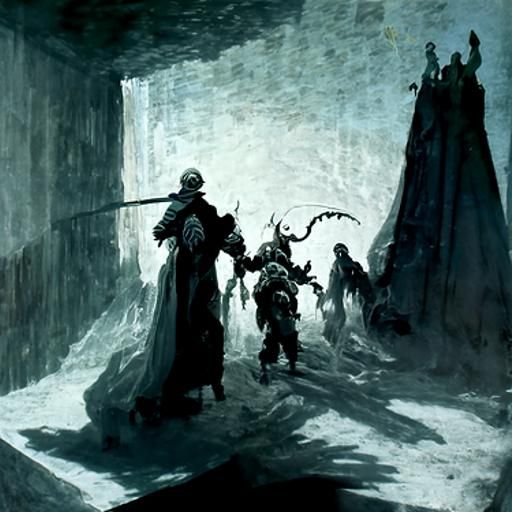 Dungeons and Dragons Horror Scene in Doré Style