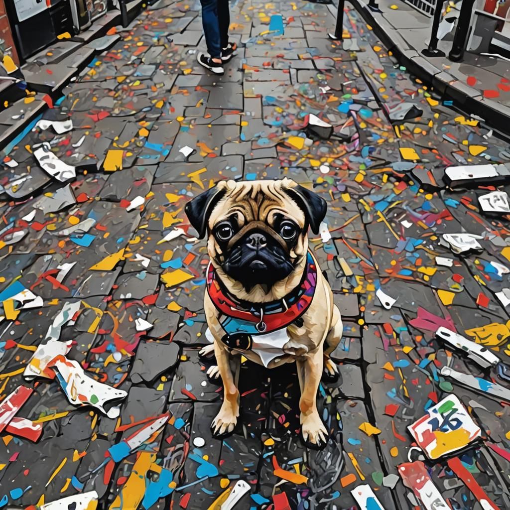 Pug in New York: Abstract Expressionist Art