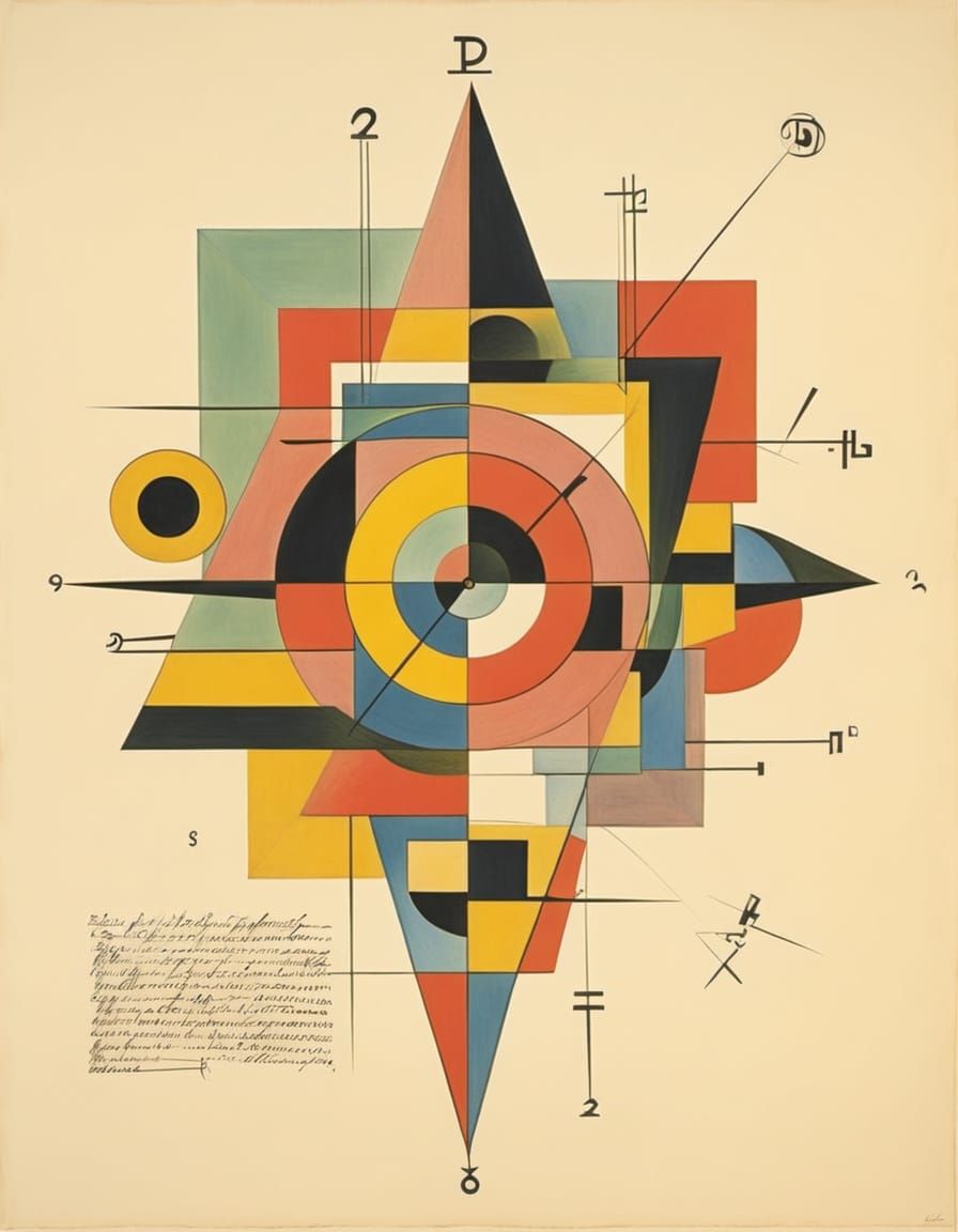 Abstract Retrofuturist Machine in Constructivist Style