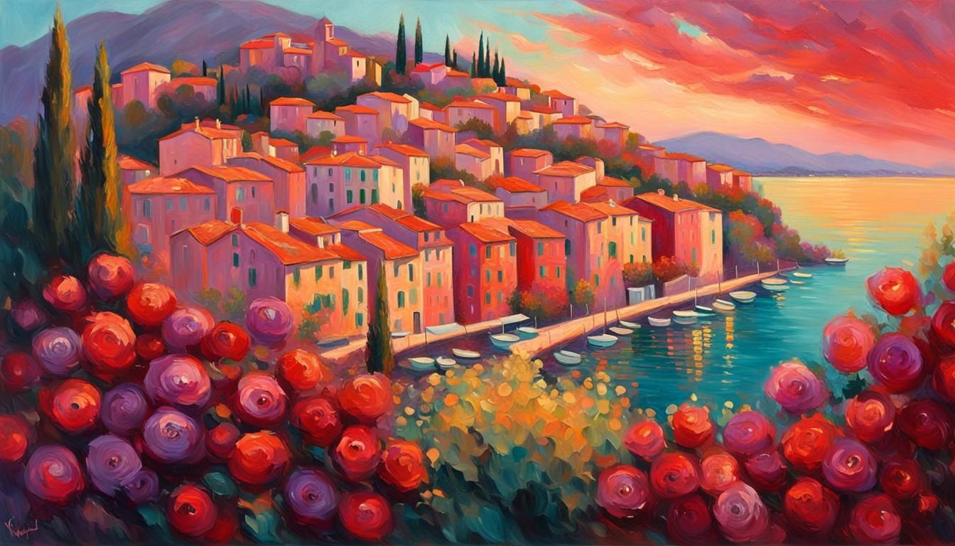 Surreal Impressionist Masterpiece of a French Riviera Sunset
