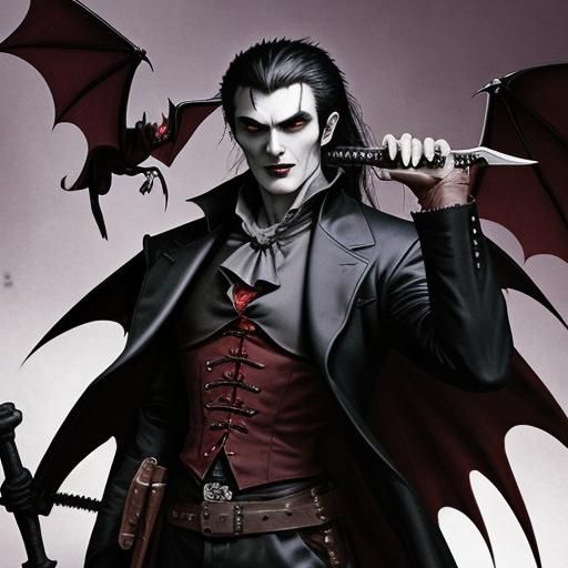 Vampire Hunter with Stake and Crossbow