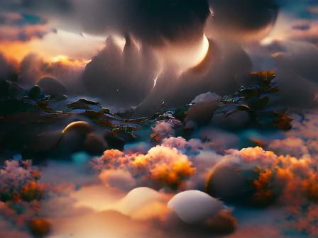 Dramatic Thunderstorm Sky in Cel-Shaded Style