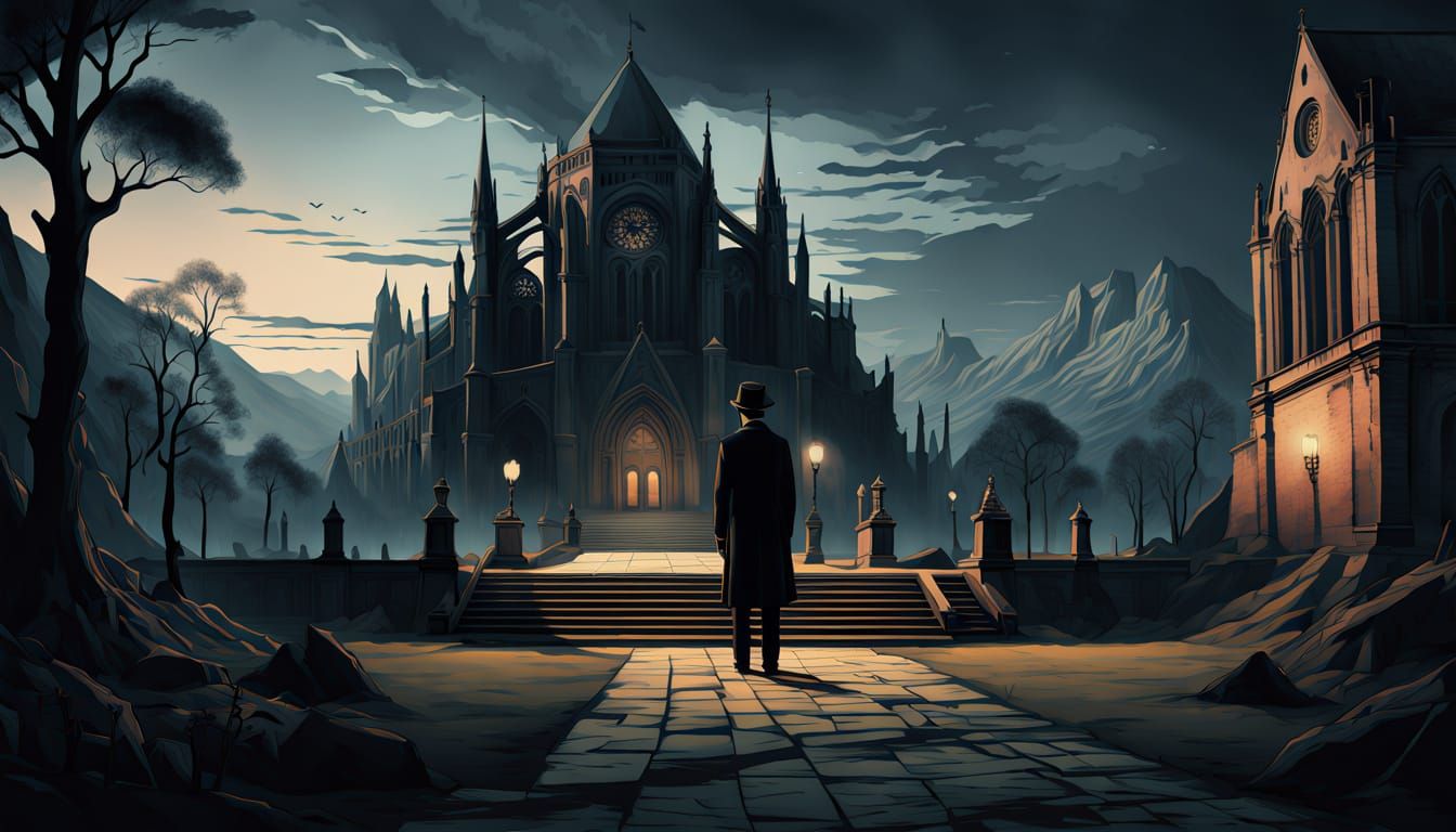 Surreal Landscape with Cathedral Mountains Inspired by Magri...