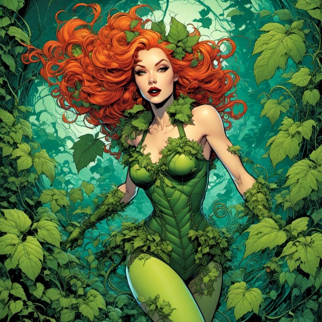 Poison Ivy Escapes: Surreal Comic Style