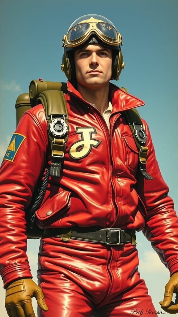 Jet Pack Hero in Retro Flight Suit