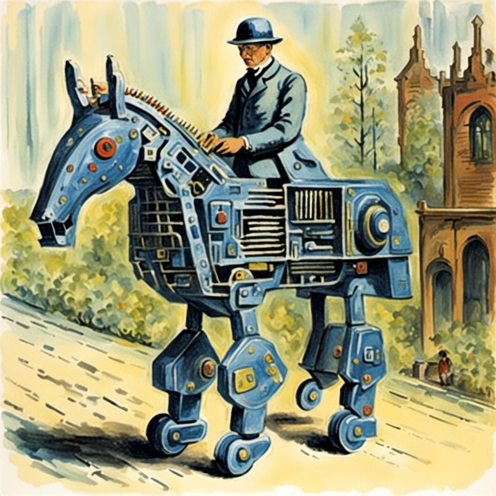 Futuristic Hedgehorse Toy Inspired by Classic Art