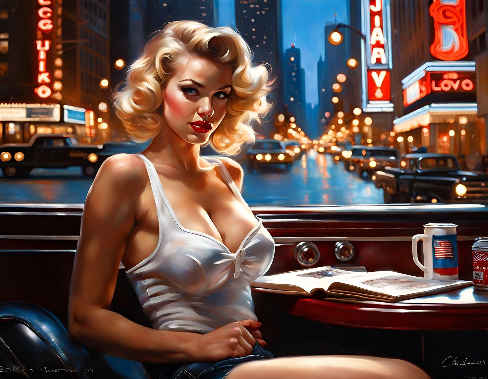 Vintage Chicago Postcard: Pin-Up Glamour Girl