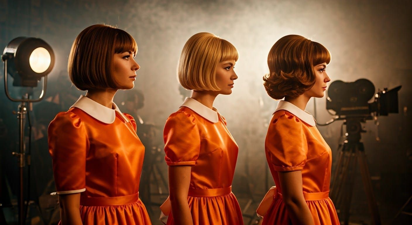 1969 Film Studio Screen Test with Three Women