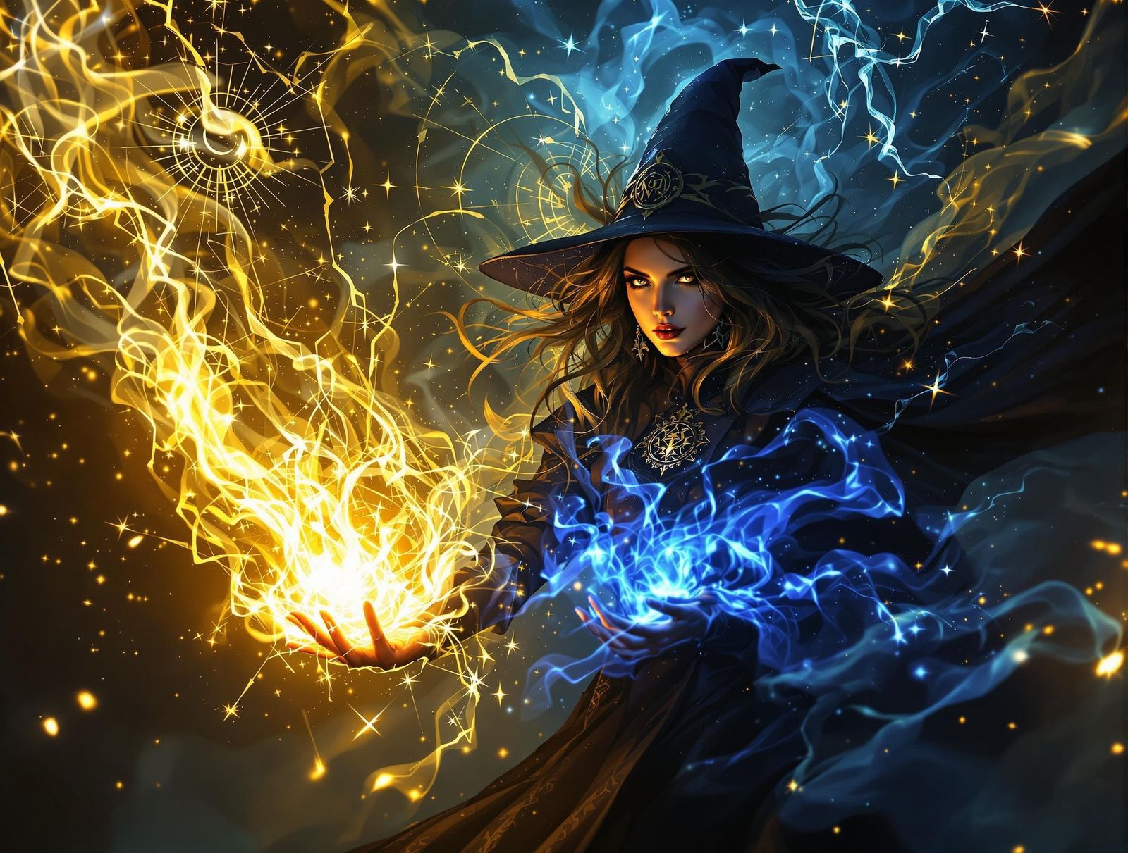 Witch Enshrouded in Radiant Sigils