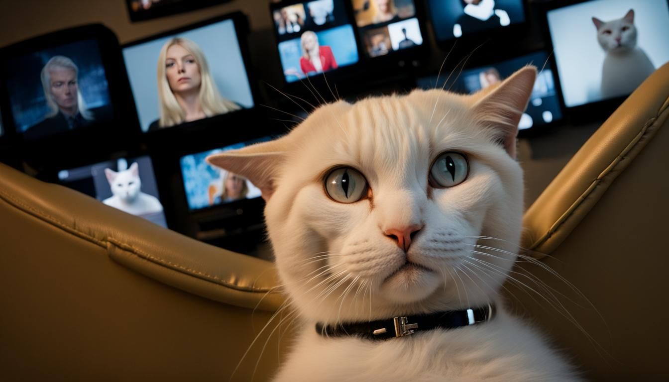 Blond Woman and White Cat Meme TVs