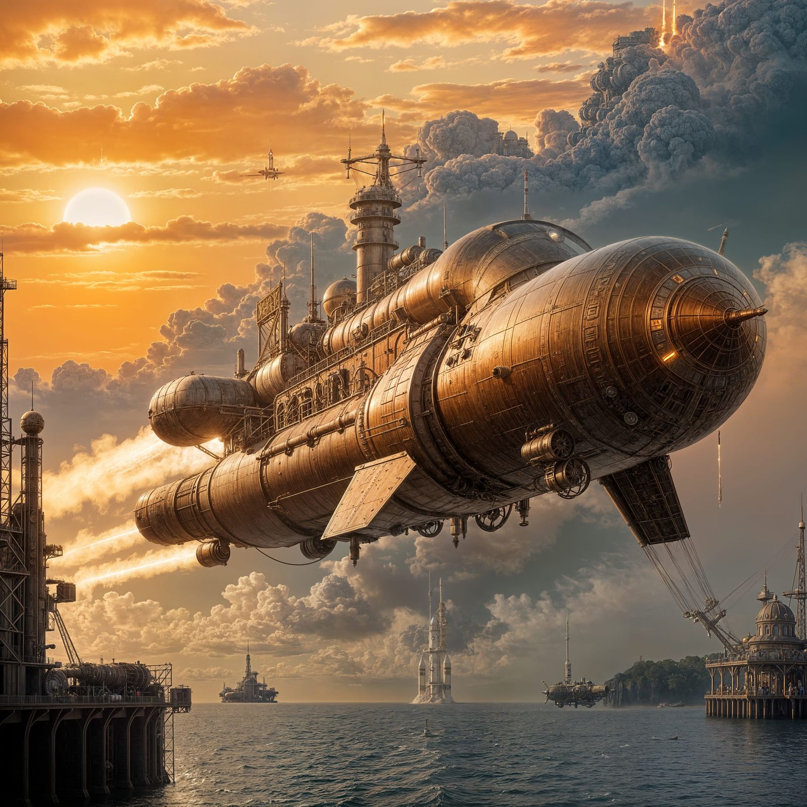 Steampunk Rocket Launching from US Spaceport