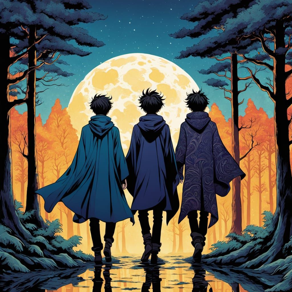 Vibrant Shonen Manga Portrait of Asta and Yuno in a Fantasti...