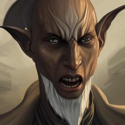 Dark Jedi Elf in Hyperrealistic Splash Art