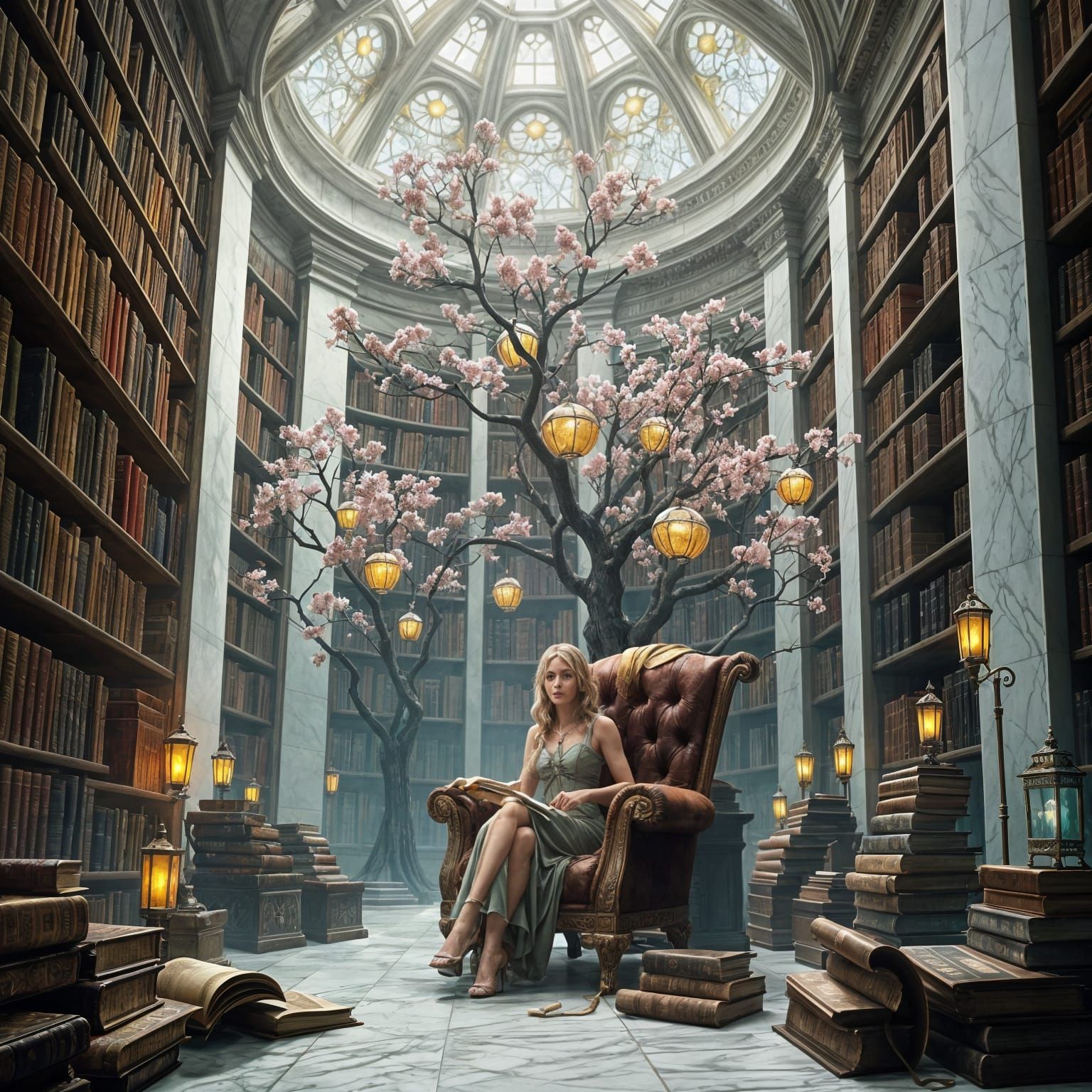 Enchanted Elven Library Entrance in Marble Spire