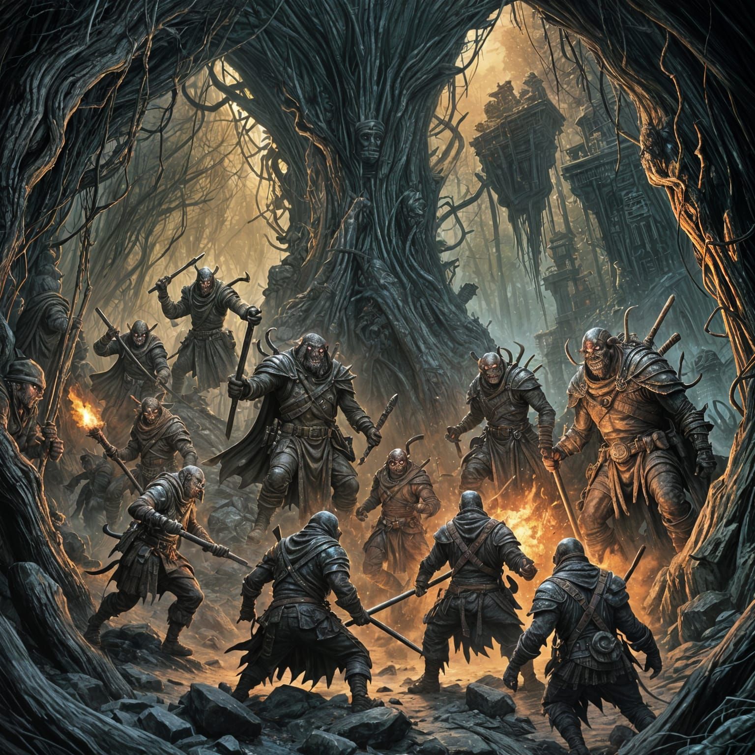 Adventurers Surrounded by Terrifying Ratmen