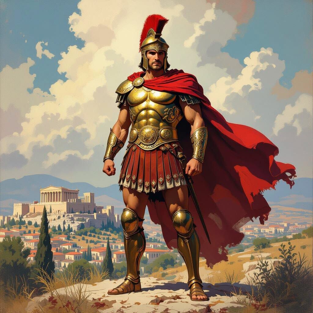 Alexander the Great in Heroic Fantasy Art Style