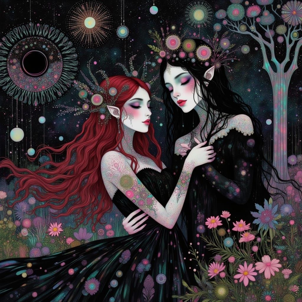 Witch Queen and Fae Prince Neon Dance