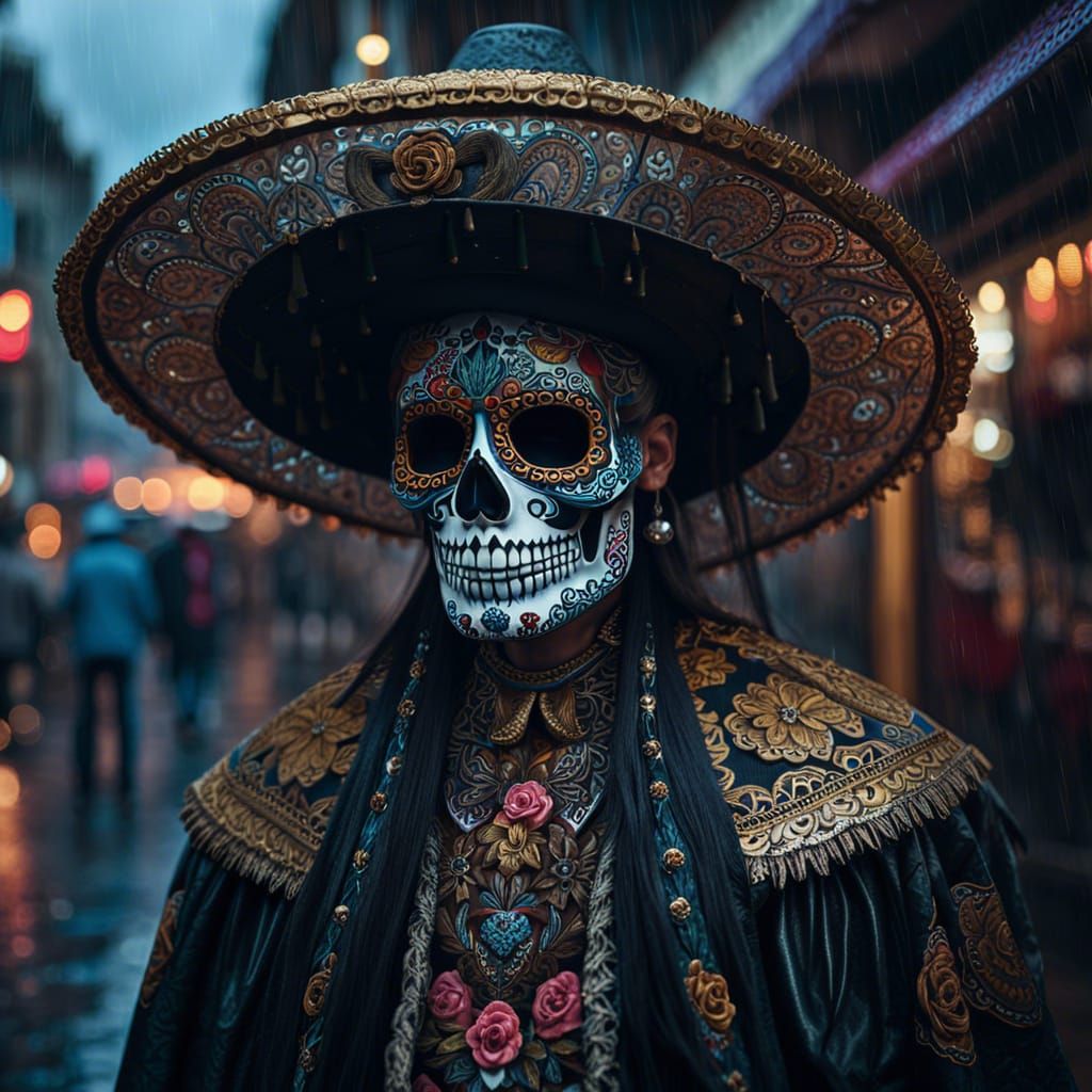 Dia de los Muertos Sugar Skull Portrait