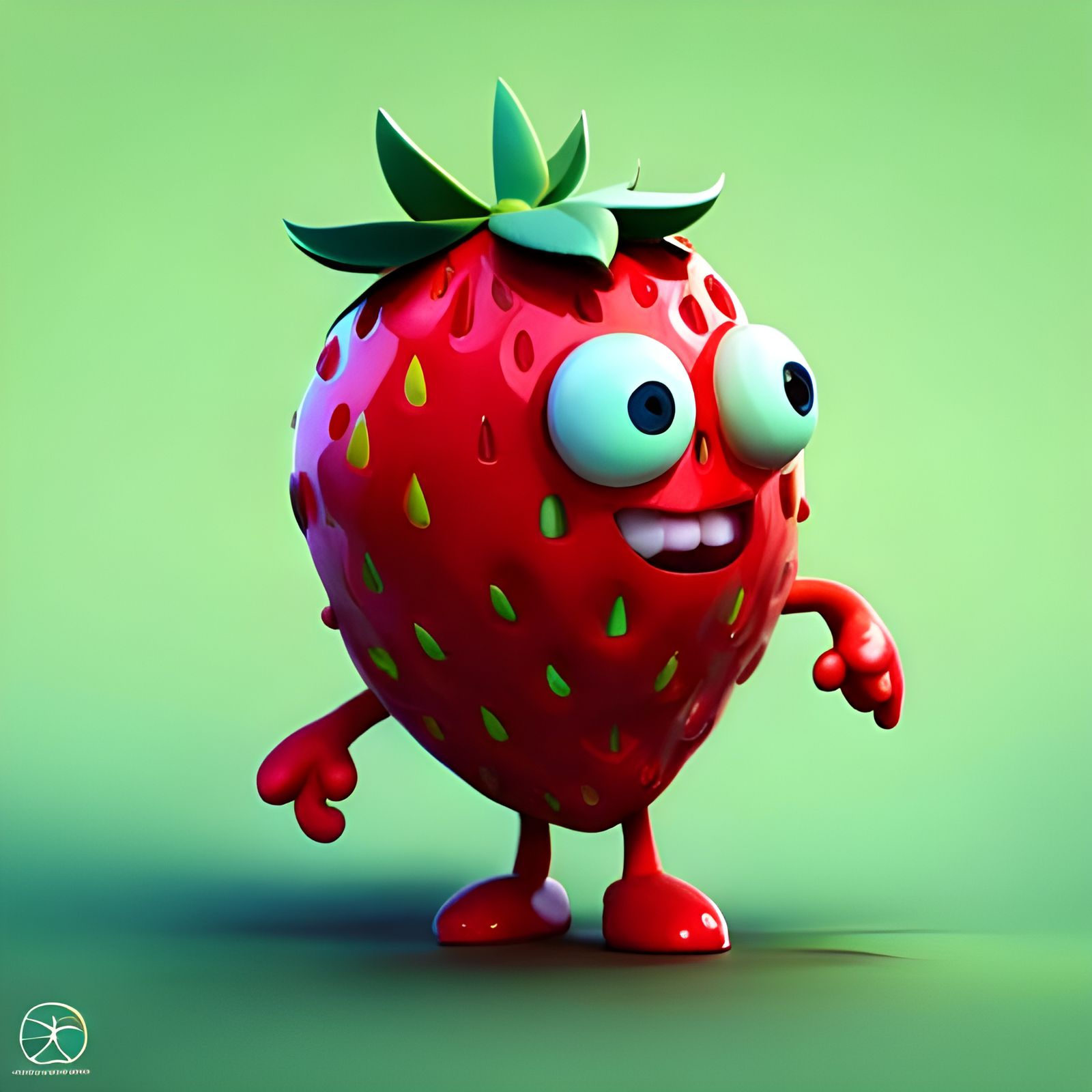 Cosmic Strawberry Concept Art in Synthwave Style