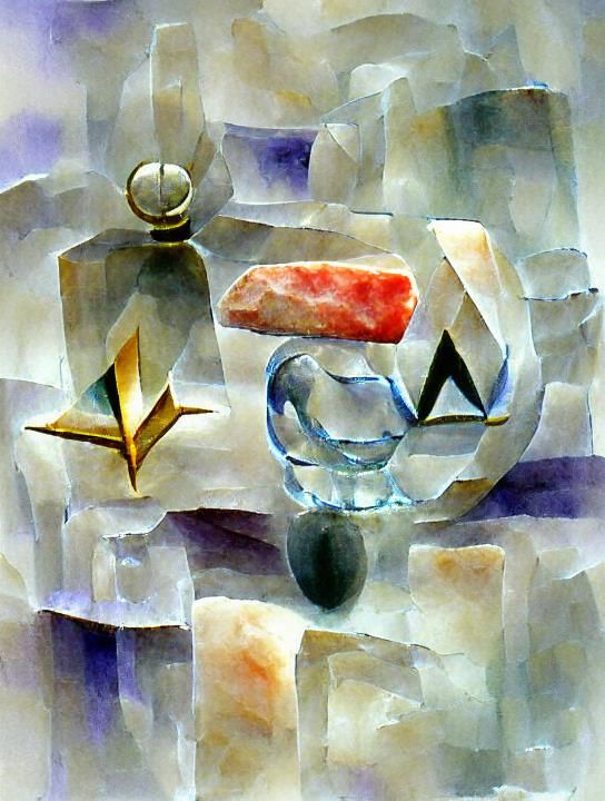 Abstract Watercolor Crystal and Stone Symbol