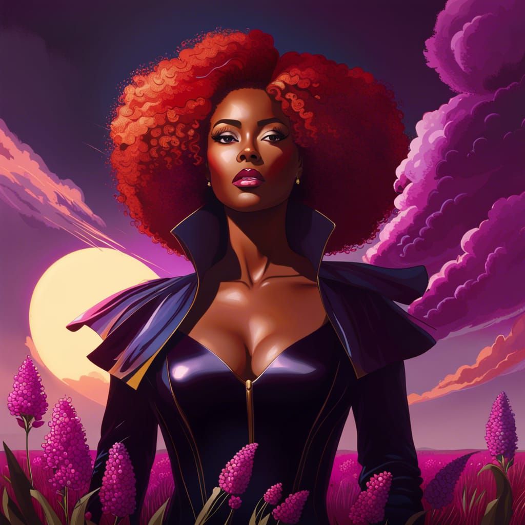 Surreal Exploding Flower Portrait in Impressionist Style