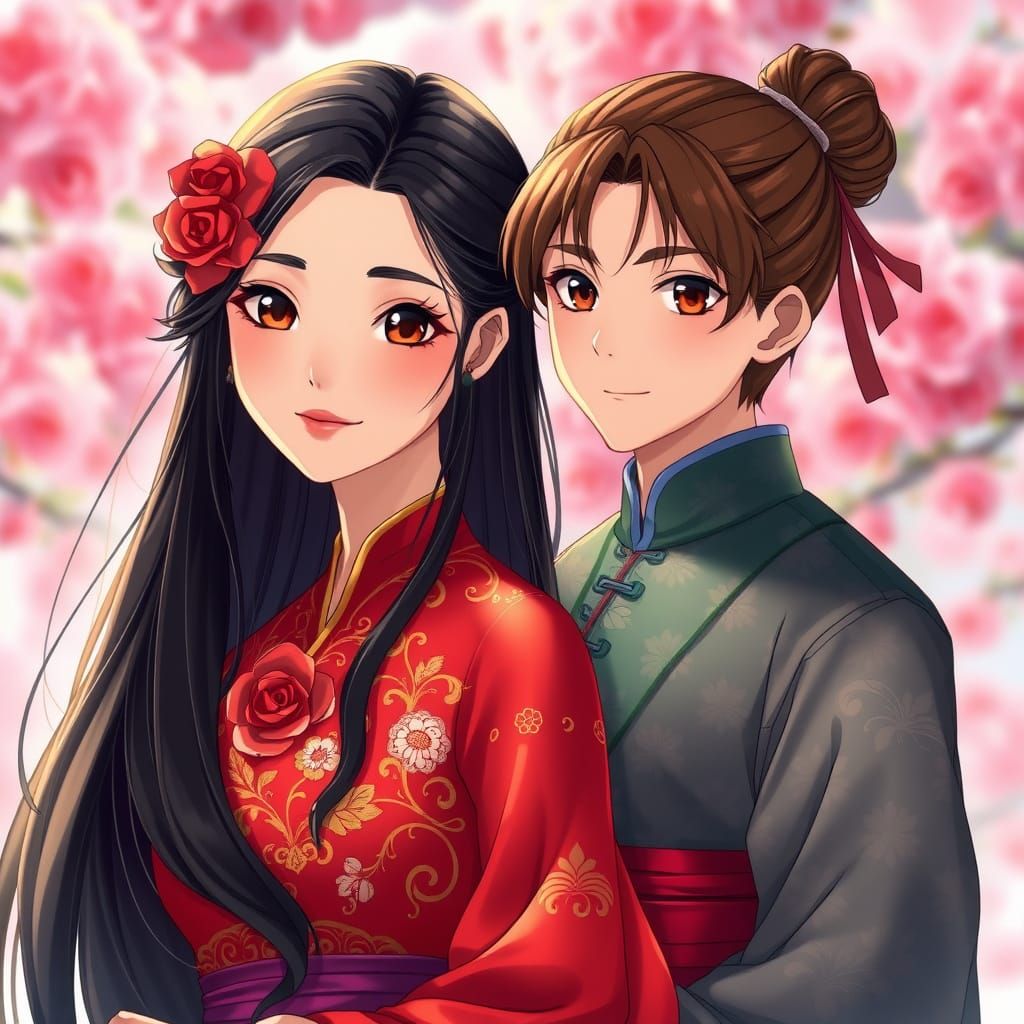 Stunning Anime-Inspired Couple in Traditional Chinese Attire