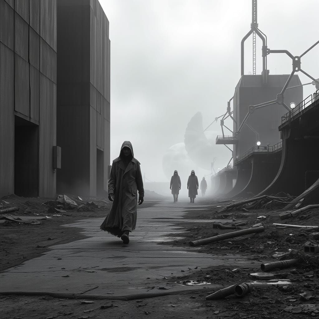 Lonely AI Navigates Brutalist Wasteland