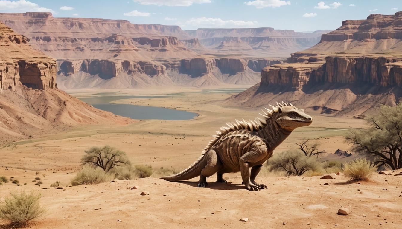 Ultra Realistic Fashion Editorial Portrait of a Small Sauria...