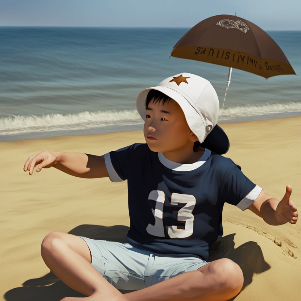 Warm Beach Scene in Cinematic Style