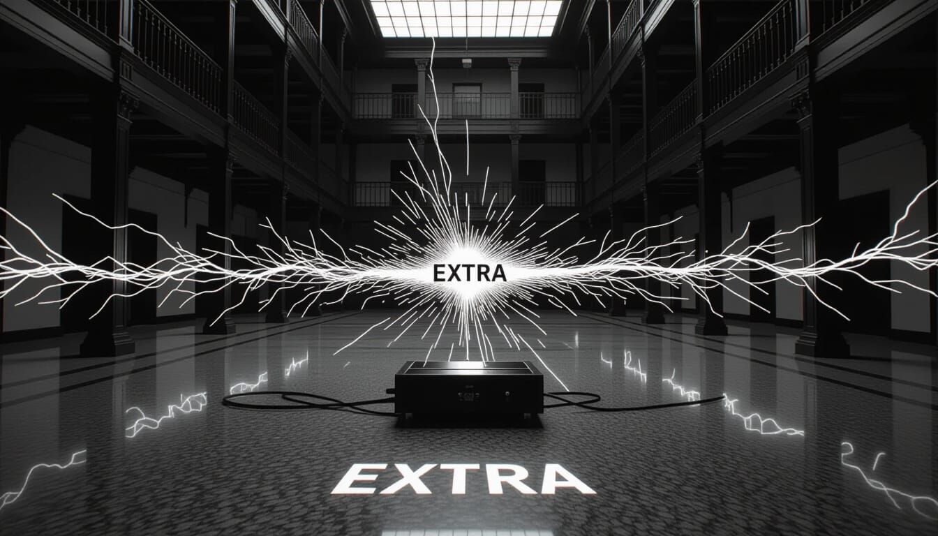 Hall with Short Circuit in Black and White