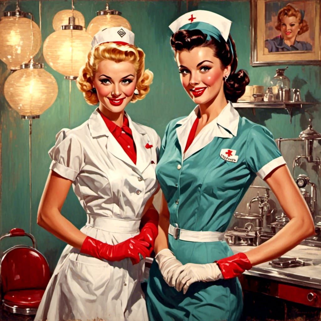 1960s Australian Nurse in Retro Rockabilly Style