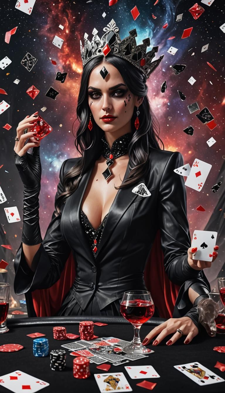 Crystal Goddess of Spades in Glass Tuxedo