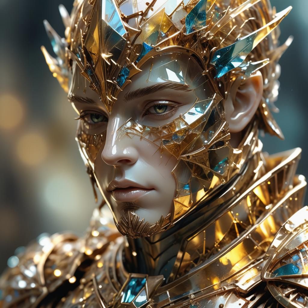 Glass Knight Figurine in Artgerm Style