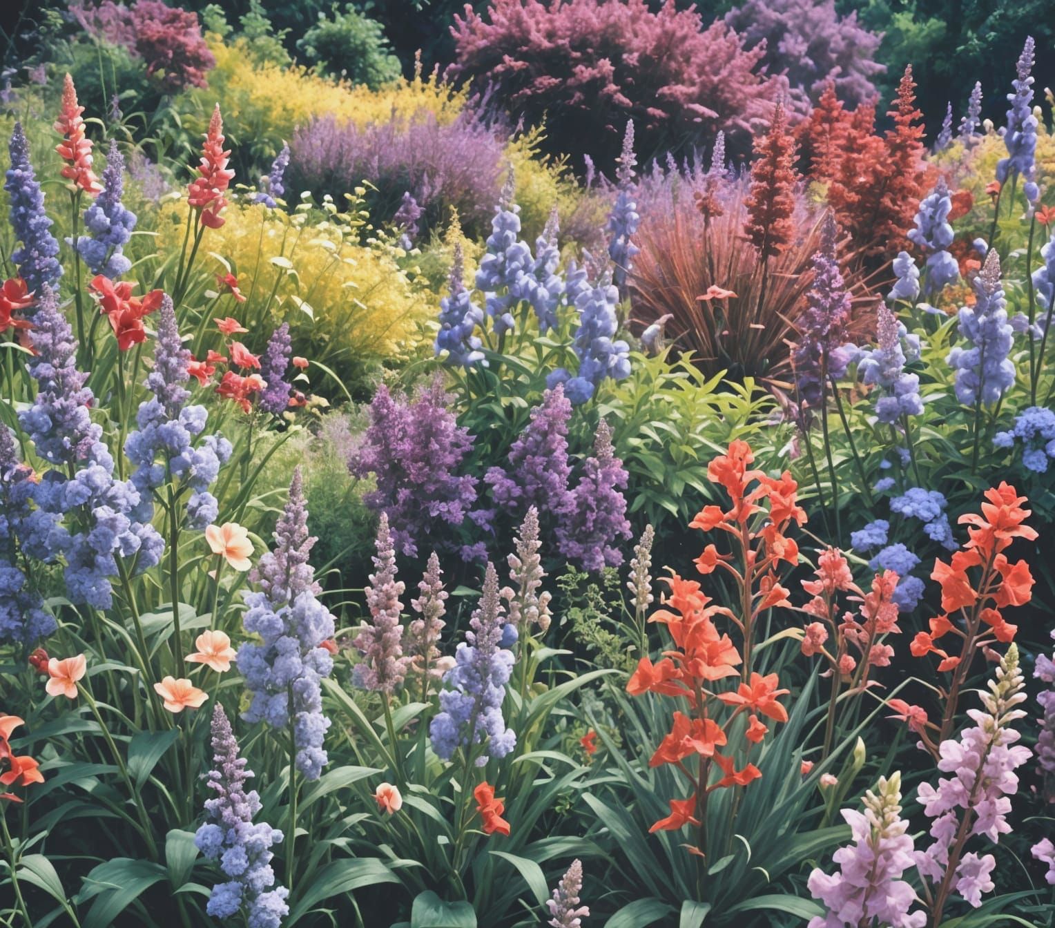 Overgrown English Garden Photo in Analog Style